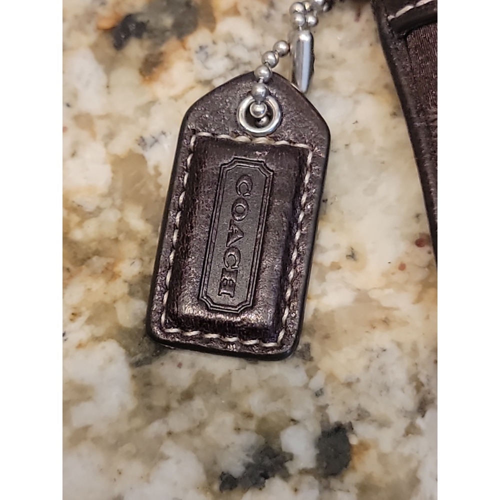 COACH SIGNATURE STRIPE SMALL MAHOGANY BROWN WRISTLET SNAKESKIN 7"X4" Mint! - Picture 2 of 7